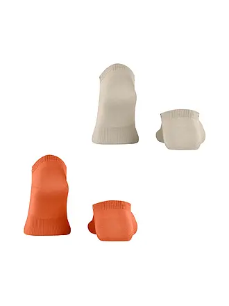 BURLINGTON | Chaussettes sneaker homme EVERYDAY, lot de 2, 40-46, blanc | orange
